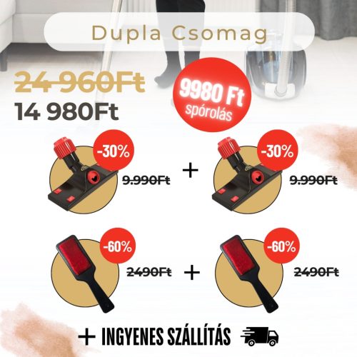Dupla Csomag - 2 porszívófej + 2 ruhakefe + Ingyenes Szállítás