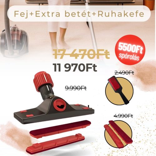 Univerzális Porszívófej + Tartalék Betét + Ruhakefe